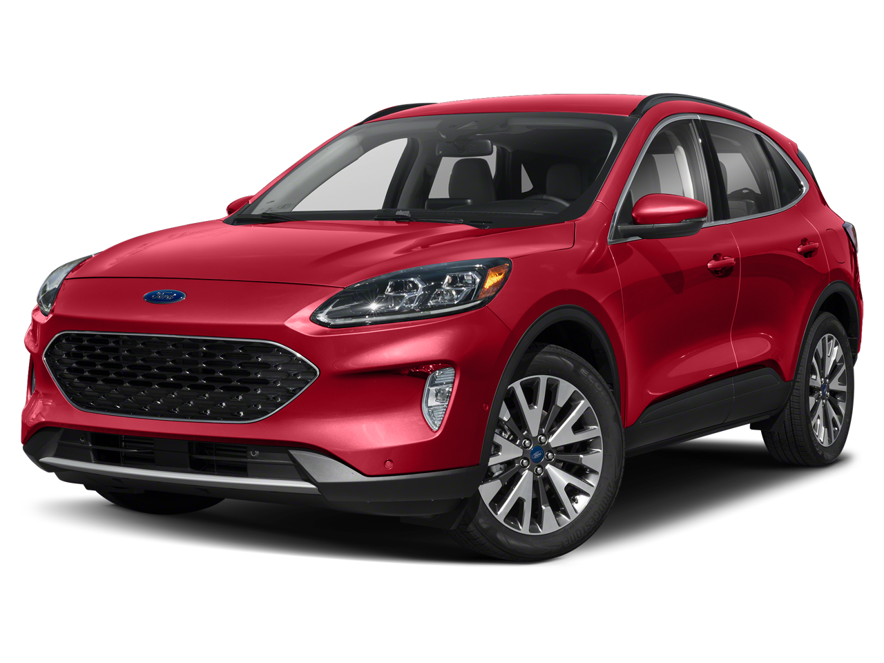 2022 Ford Escape Titanium in Red Metallic — front three-quarter view