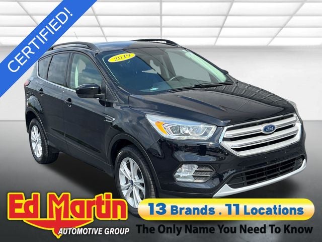 2019 Ford Escape SEL in Black Metallic — front three-quarter view