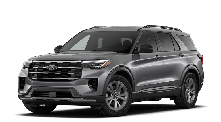 2026 Ford Explorer Active in Gray Metallic — front three-quarter view