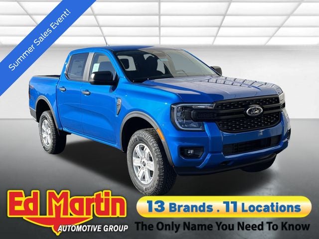 2025 Ford Ranger XL in Blue Metallic — front three-quarter view