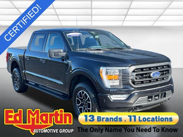 2023 Ford F-150 XLT in Black Metallic — front three-quarter view