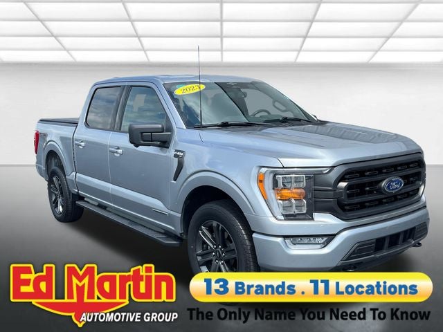 2023 Ford F-150 XLT in Silver Metallic — front three-quarter view