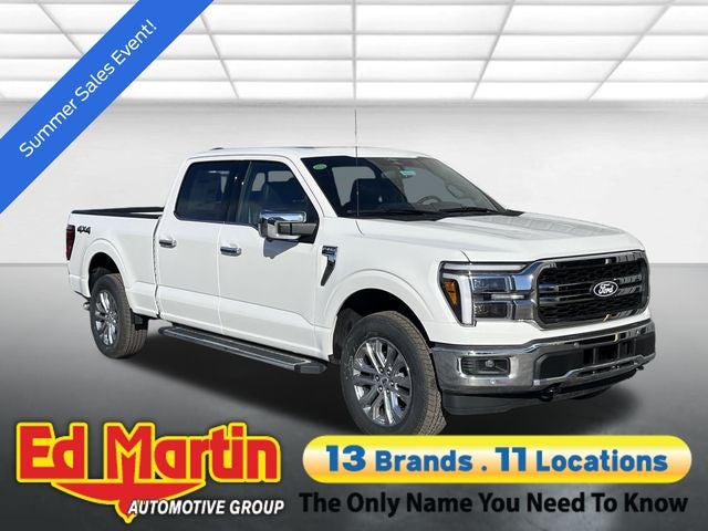 2026 Ford F-150 Lariat in White Metallic — front three-quarter view