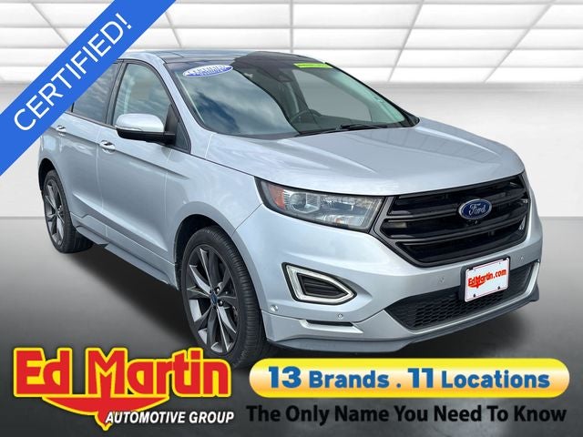 2018 Ford Edge Sport in Ingot Silver — front three-quarter view