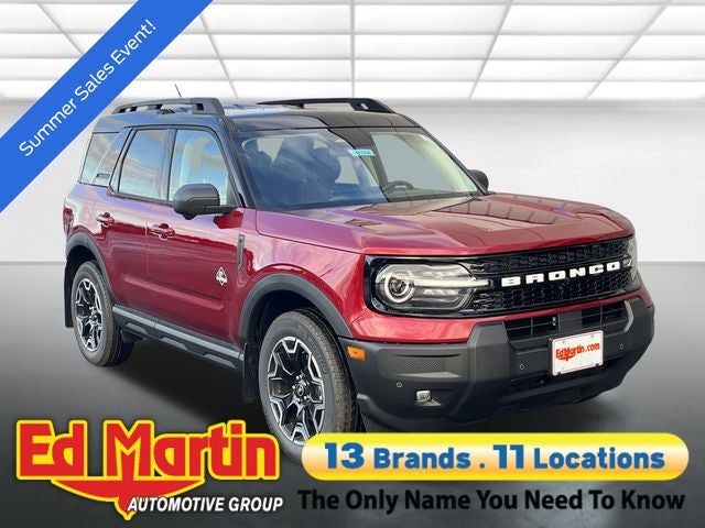2025 Ford Bronco Sport Outer Banks in Ruby Red Metallic — front three-quarter view