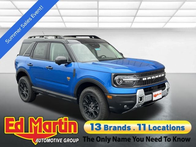 2025 Ford Bronco Sport Badlands in Blue Metallic — front three-quarter view