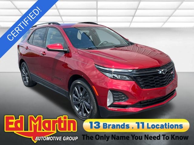 2024 Chevrolet Equinox RS in Radiant Red — front three-quarter view